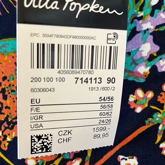 NWT Ulla Popken Knit Stretch Top pretty floral print / short sleeved Sz 24/26 - Picture 10 of 13